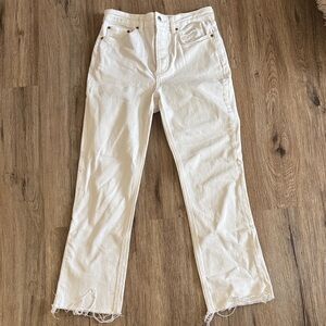 Zara White Straight Leg Jeans